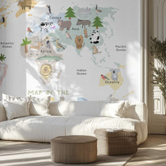 Cute Animal World Map