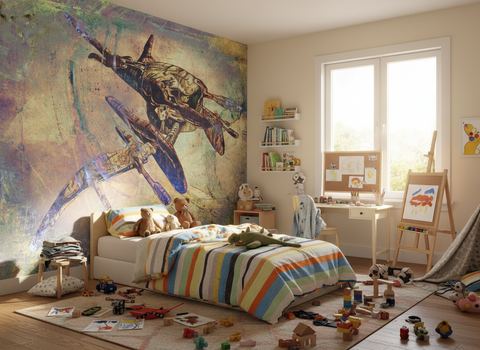 Space ship art - Futuristiskt fototapet med rymdskeppsmotiv