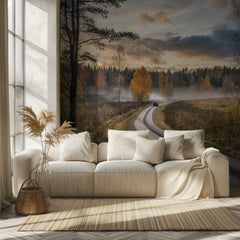 Misty Autumn Road