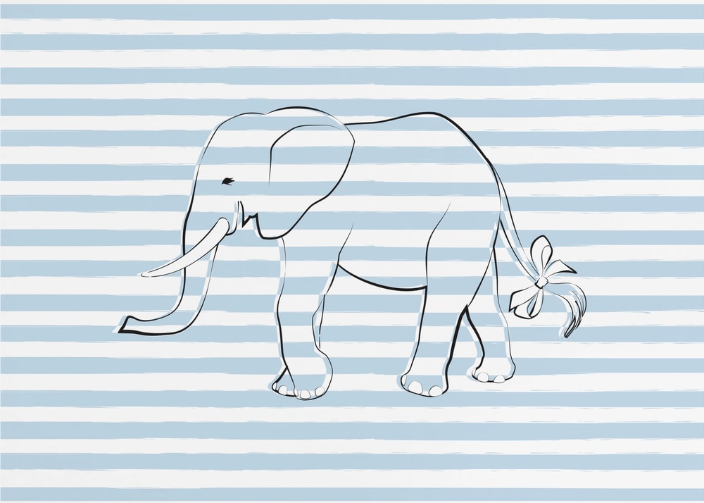 Baby Elephant Blue Stripes