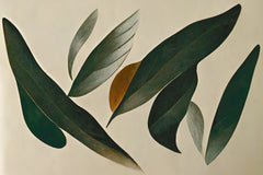 Wall mural Floating Leafs – fototapet med unikt motiv som skapar en inspirerande fondvägg