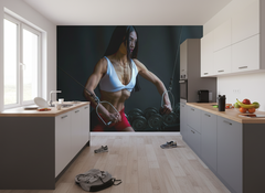 Sport Bodybuilder - Kraftfullt fototapet med träning och styrka by Frank Ma – fototapet med unikt motiv som skapar en insp...