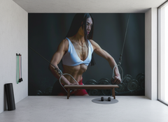 Sport Bodybuilder - Kraftfullt fototapet med träning och styrka by Frank Ma – fototapet med unikt motiv som skapar en insp...