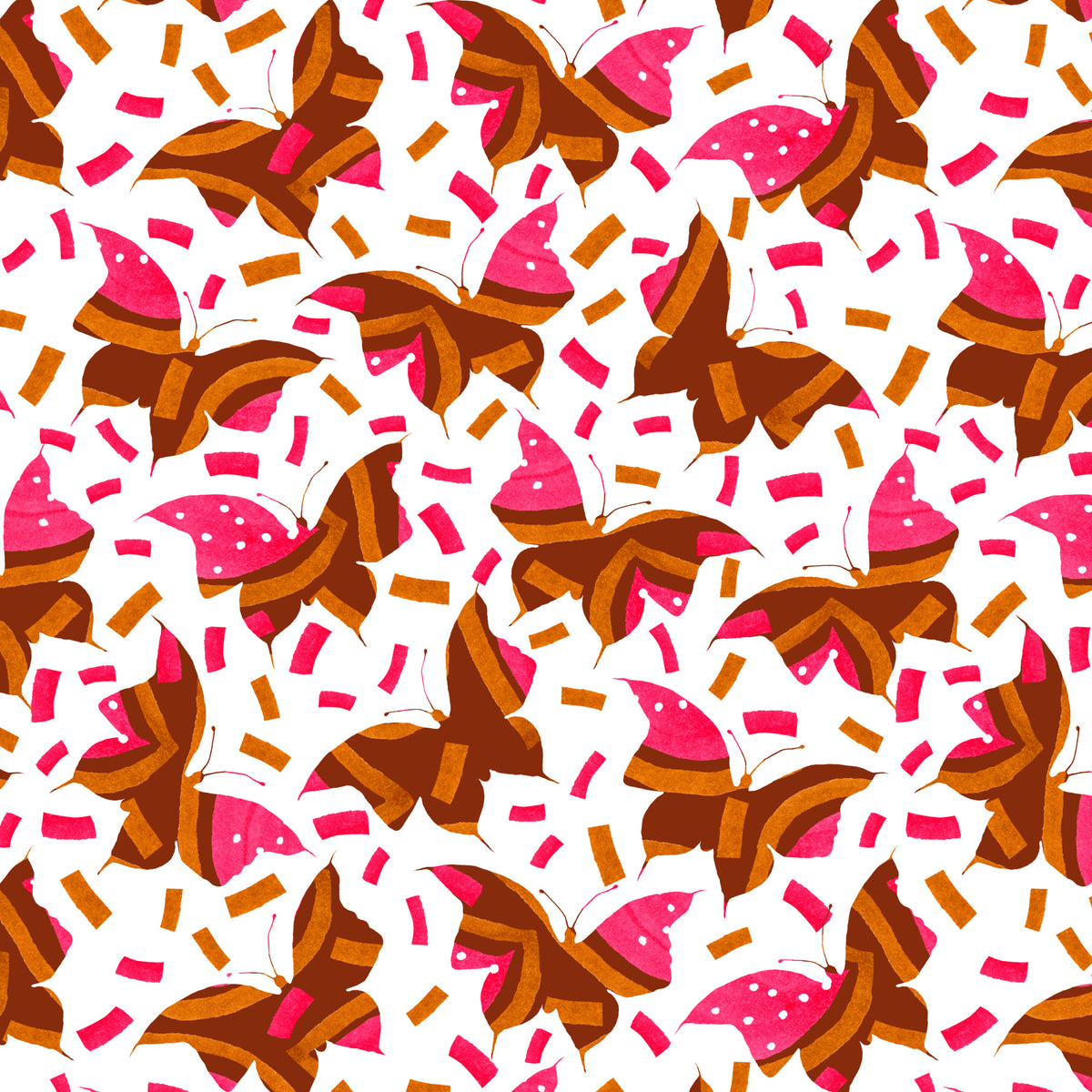 Geometriske sommerfugler Rosa Brun