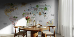 Cute Animal World Map