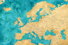 Wall mural Lexy detailed Europe map – fototapet med unikt motiv som skapar en inspirerande fondvägg