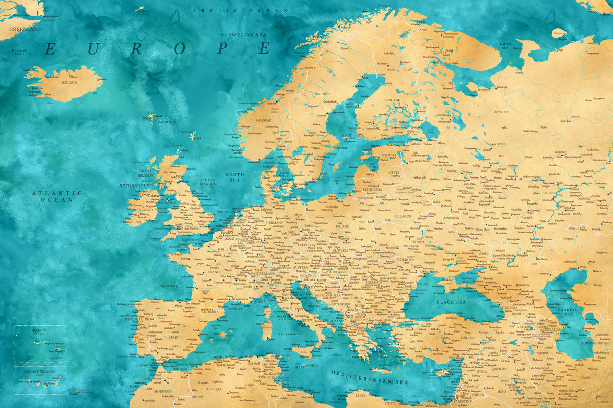Lexy detaljert Europakart