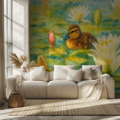 Duckling Among Lilies