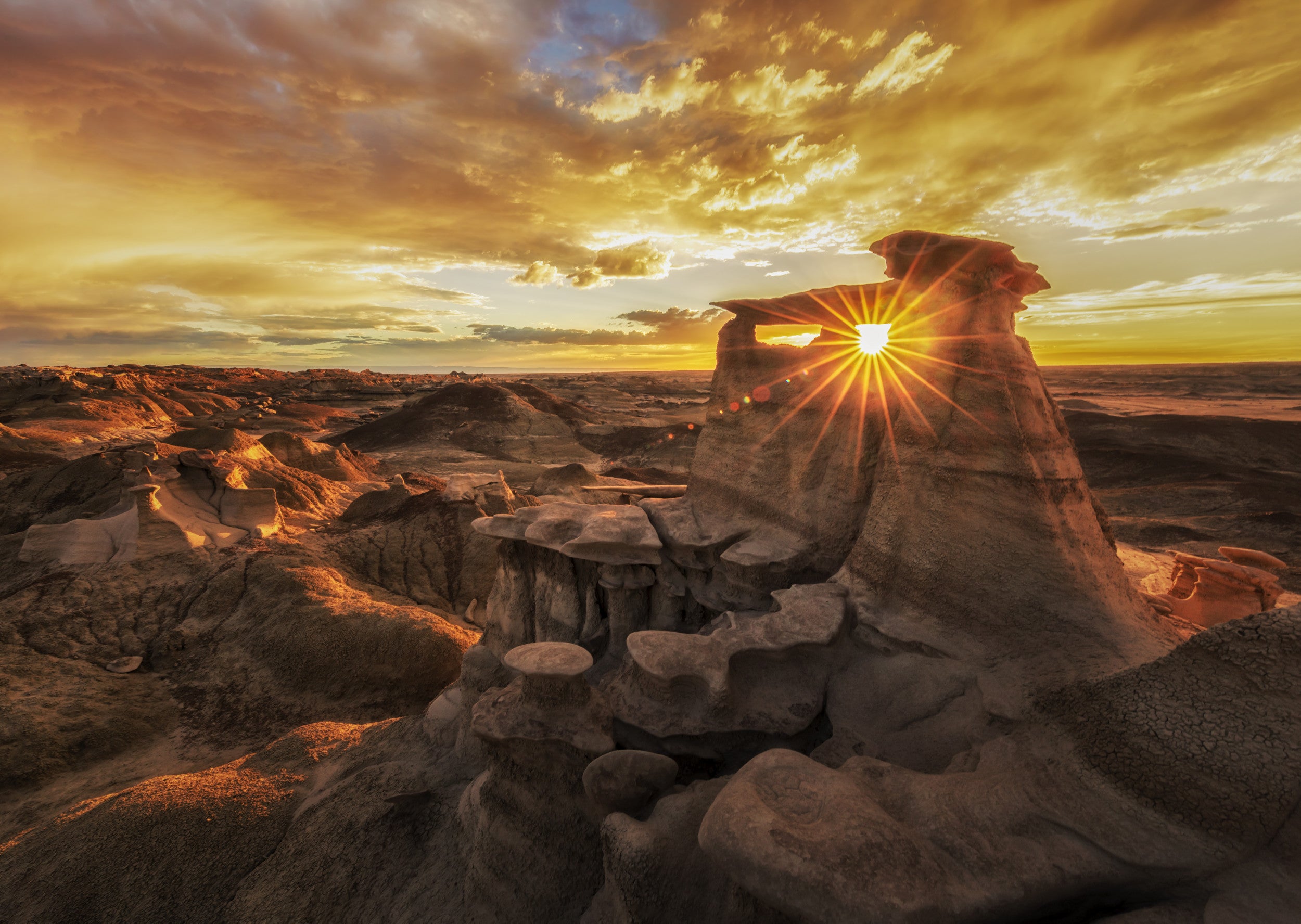 Bisti Badlands at Sunset