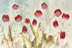 Wall mural Happy tulips – fototapet med unikt motiv som skapar en inspirerande fondvägg