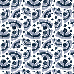 Wall mural Happy Floral Black Gray – fototapet med unikt motiv som skapar en inspirerande fondvägg