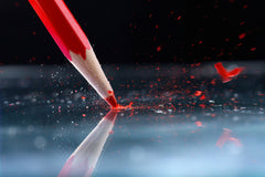 Wall mural Red pencil – fototapet med unikt motiv som skapar en inspirerande fondvägg