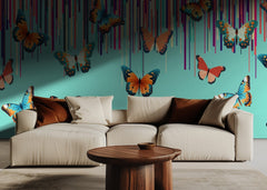 Vibrant Butterflies with Stripes