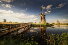 Wall mural Postcards from Kinderdijk – fototapet med unikt motiv som skapar en inspirerande fondvägg