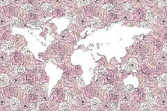 Wall mural Pink Map – fototapet med unikt motiv som skapar en inspirerande fondvägg