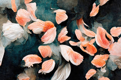 Wall mural Salmon Leafs – fototapet med unikt motiv som skapar en inspirerande fondvägg