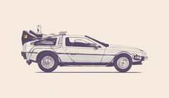 Wall mural Delorean – fototapet med unikt motiv som skapar en inspirerande fondvägg