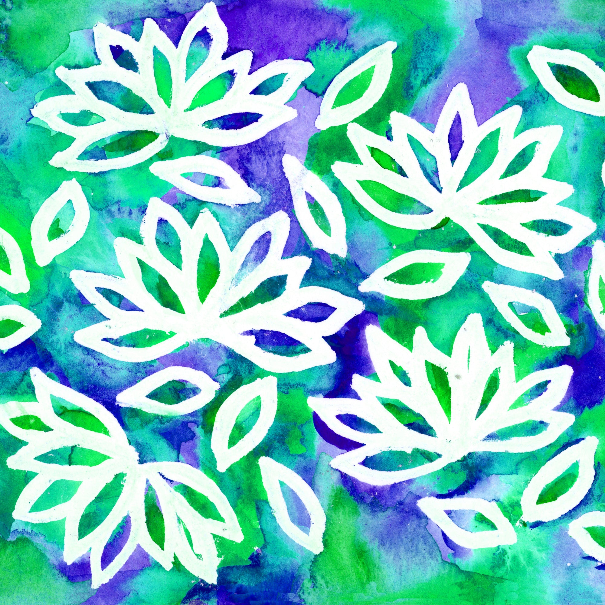 Lotus Flower Blue Green