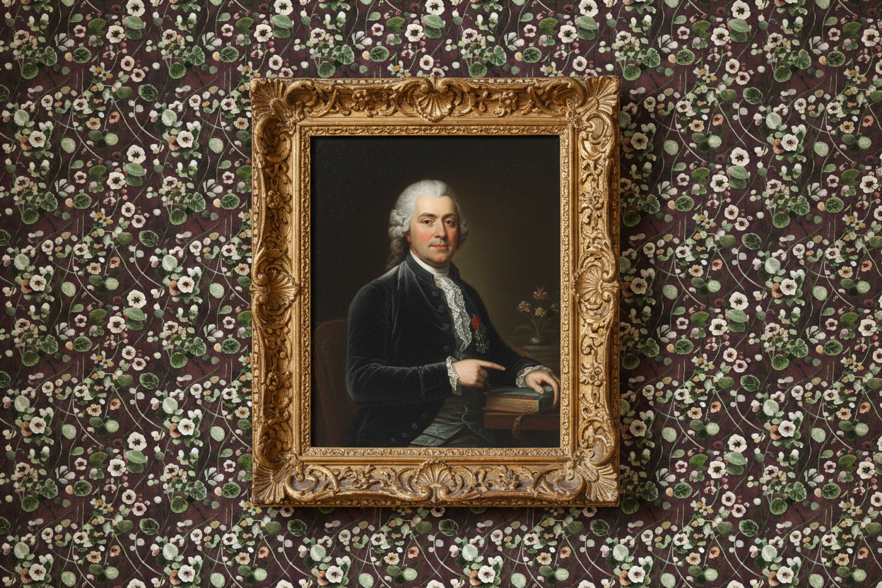 Reval Wallpaper Krasse - Vine - Handmålad tapet med levande blommor i röda toner – högkvalitativ tapet för en personlig oc...