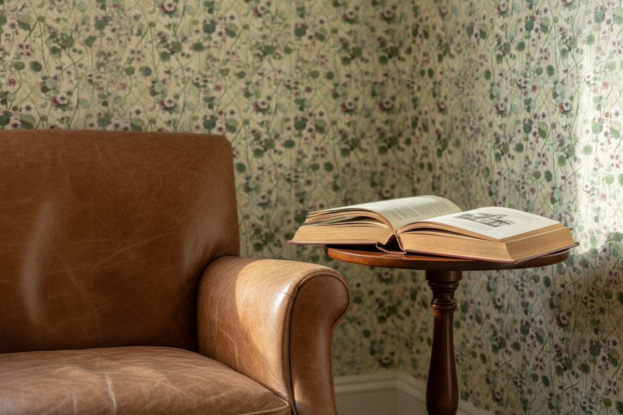 Reval Wallpaper Krasse - Vit - Handmålad tapet med blommor på ljus bakgrund – högkvalitativ tapet för en personlig och har...