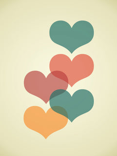 Wall mural Mid century hearts I – fototapet med unikt motiv som skapar en inspirerande fondvägg