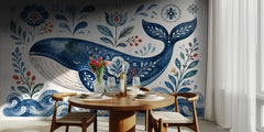 Folk Art Blue Whale