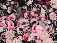 Wall mural Flamingo Garden No2 – fototapet med unikt motiv som skapar en inspirerande fondvägg