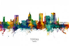 Wall mural Topeka Wyoming Skyline – fototapet med unikt motiv som skapar en inspirerande fondvägg