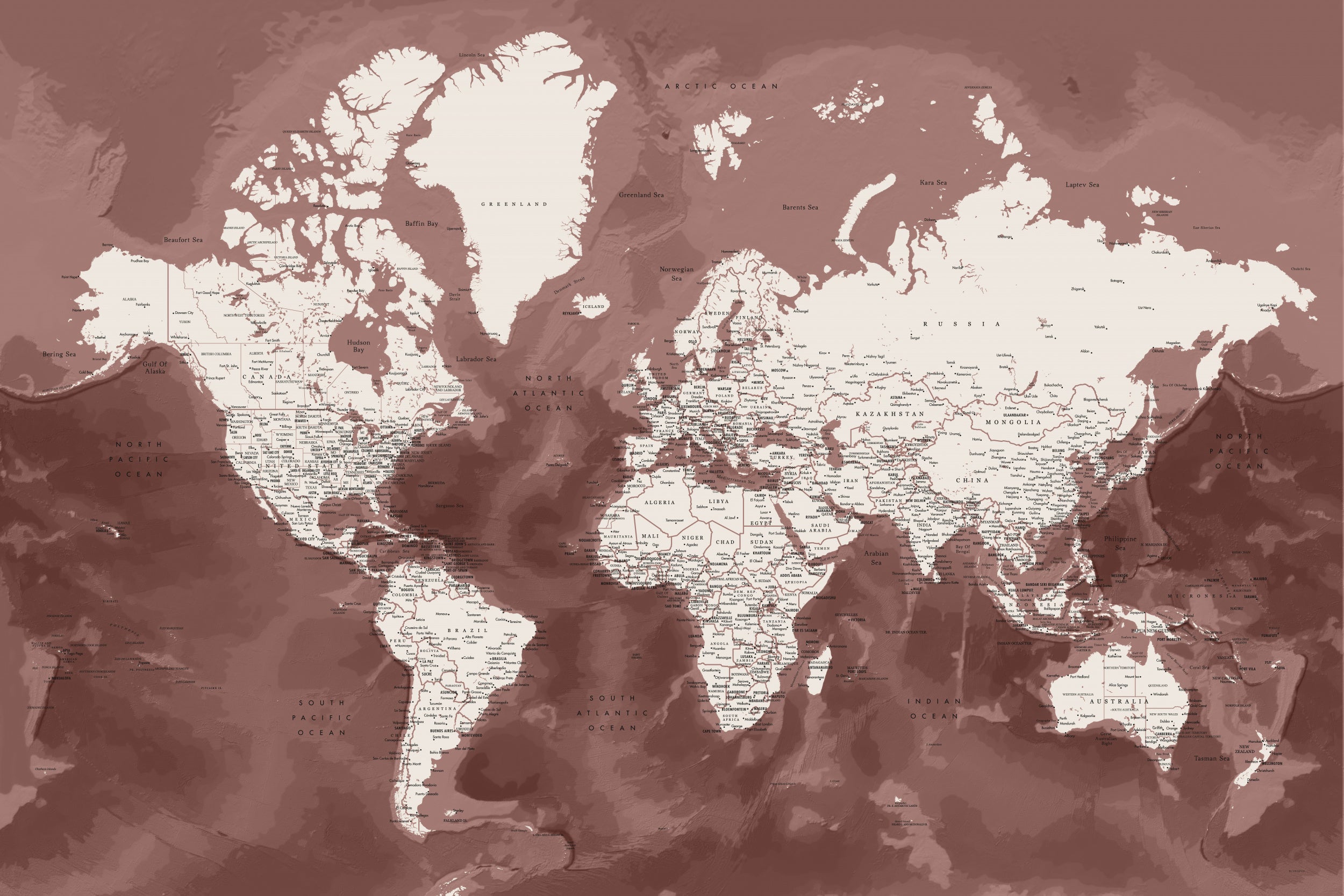 Detailed world map with cities, Hikmat