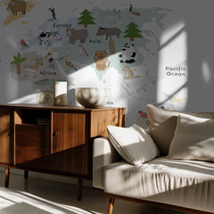 Cute Animal World Map