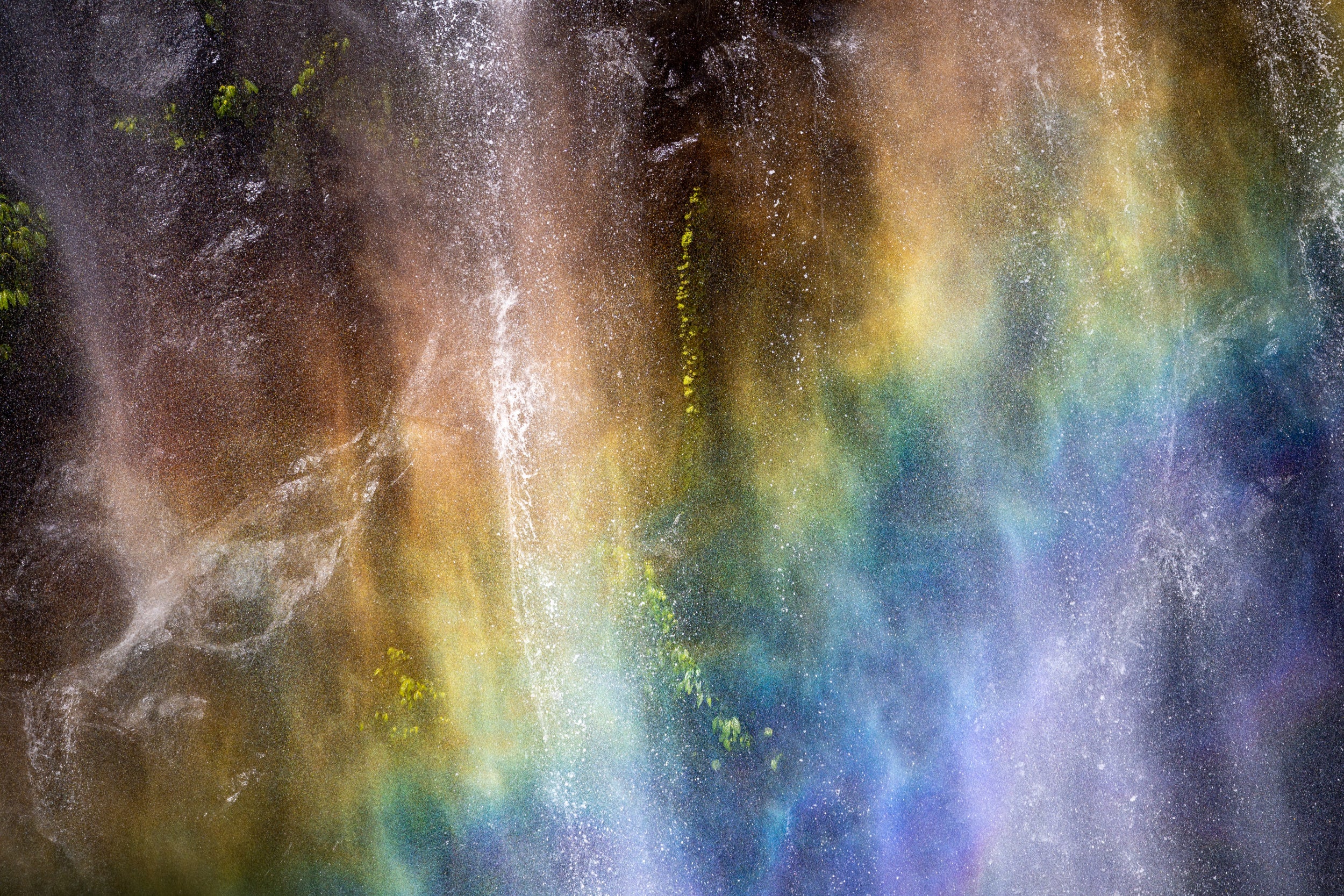 A rainbow in a waterfall