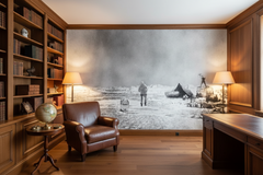 Landskap Andréexpeditionen - Lägret - Historisk polarexpedition fototapet från 1897 – fototapet med unikt motiv som skapar...