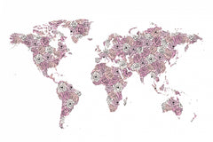 Wall mural Peony Map – fototapet med unikt motiv som skapar en inspirerande fondvägg