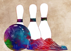 Wall mural Bowling Sport Art 1 – fototapet med unikt motiv som skapar en inspirerande fondvägg
