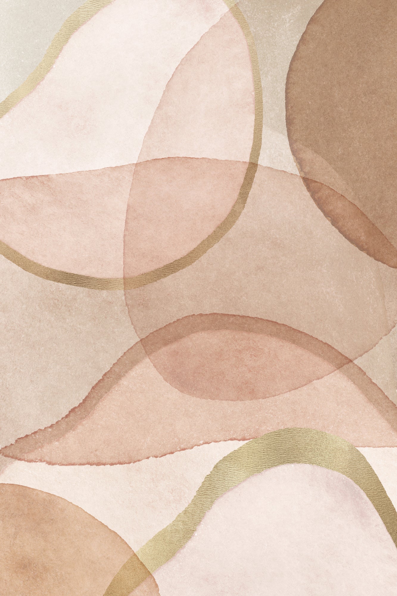 Blush and Brown Abstract