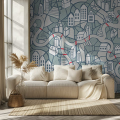 Urban River City Map