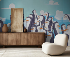 Busy Penguin Colony