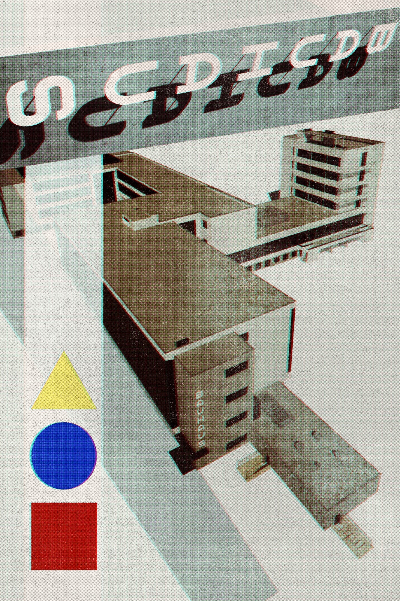 Bauhaus Dessau architecture in vintage magazine style III