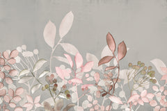 Wall mural Watercolor Pastel Garden Pink – fototapet med unikt motiv som skapar en inspirerande fondvägg