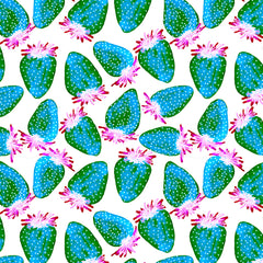 Wall mural Turquoise Green Strawberries Fruit – fototapet med unikt motiv som skapar en inspirerande fondvägg