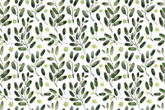 Wall mural Lisa watercolor seeded eucalyptus pattern – fototapet med unikt motiv som skapar en inspirerande fondvägg