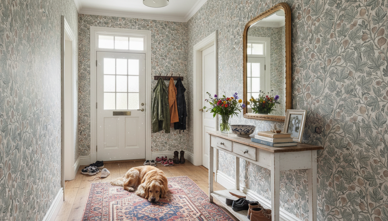 Fig Tree - Mild - Neutral tapet med fikonträd i mjuka toner