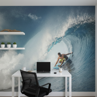 The Tube - Mythical Teahupo'o – Spektakulärt fototapet med surfing och vågor rumsbild 3