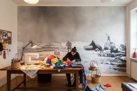 Andréexpeditionen - Lägret - Historisk polarexpedition fototapet från 1897