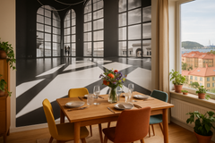 Interior Lights and shadows - Dramatisk fototapet med ljus och skuggor – fototapet med unikt motiv som skapar en inspirera...