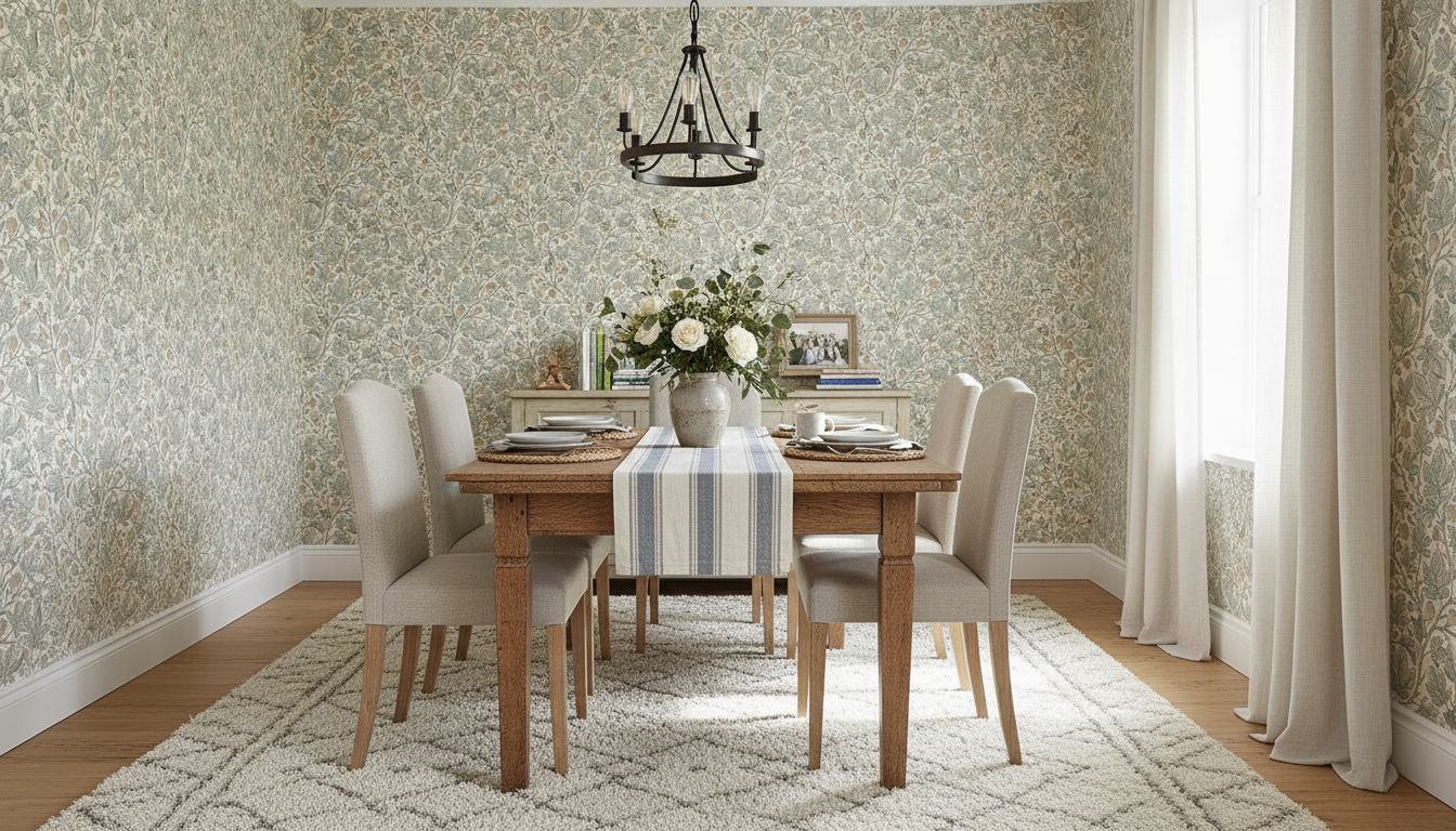 Fig Tree - Mild - Neutral tapet med fikonträd i mjuka toner