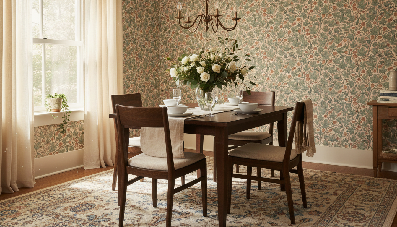 Fig Tree - Garden - Ljus tapet med fikonträd i gröna toner