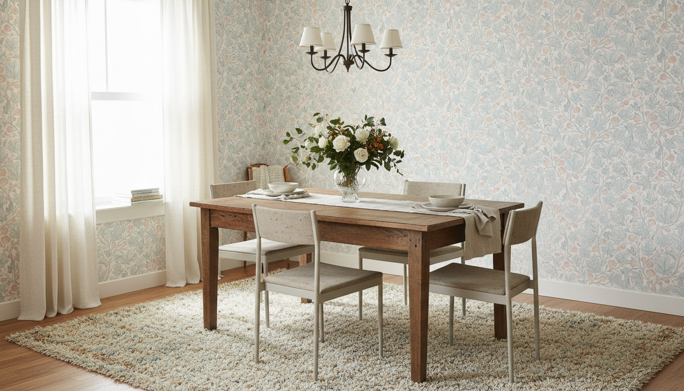 Fig Tree - Pastell - Ljus tapet med fikonträd i pastelltoner