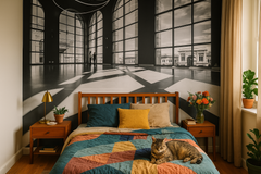 Interior Lights and shadows - Dramatisk fototapet med ljus och skuggor – fototapet med unikt motiv som skapar en inspirera...