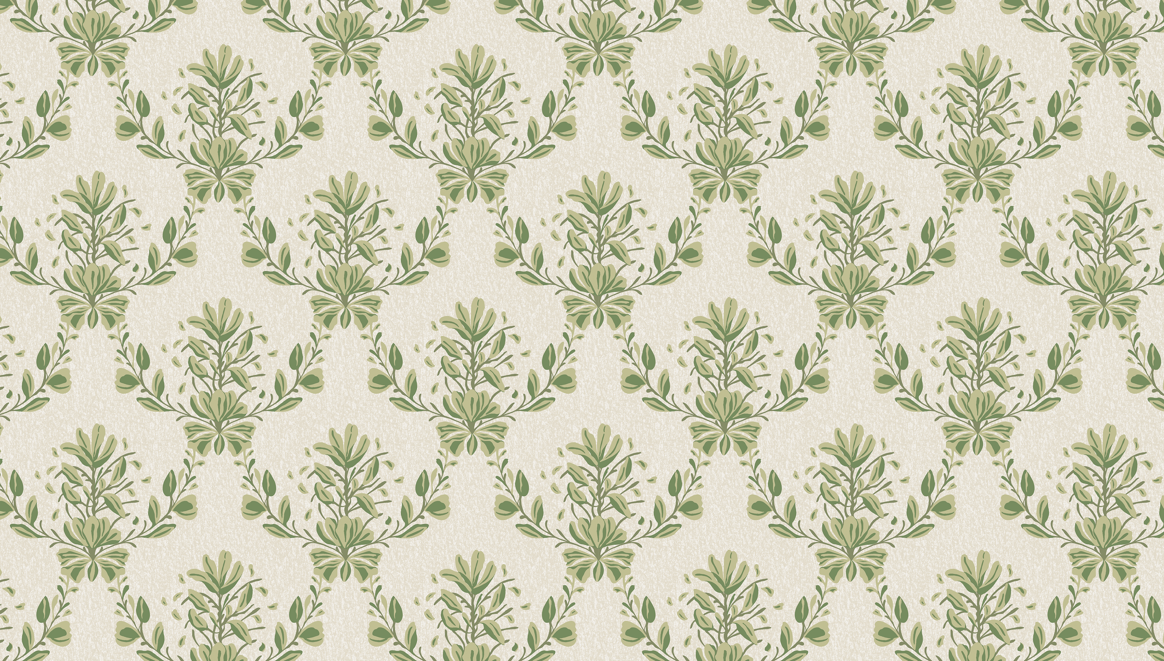 Spring Crocus - Olive Green – Scandinavian floral wallpaper in olive green tones